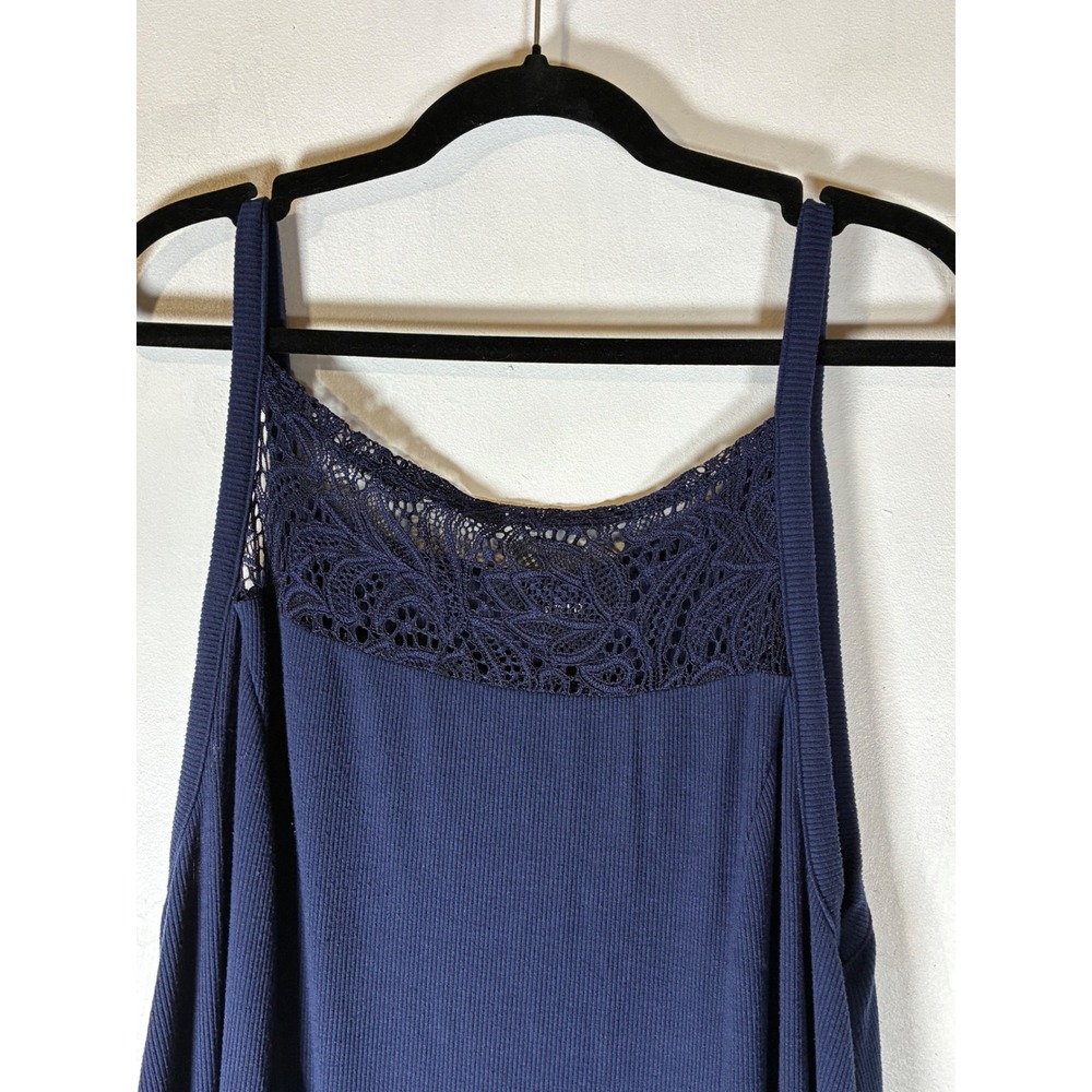 Torrid XL Size 1 Navy Blue Lace Ribbed Knit A Line Maxi Jumper Dress - Picture 4 of 8